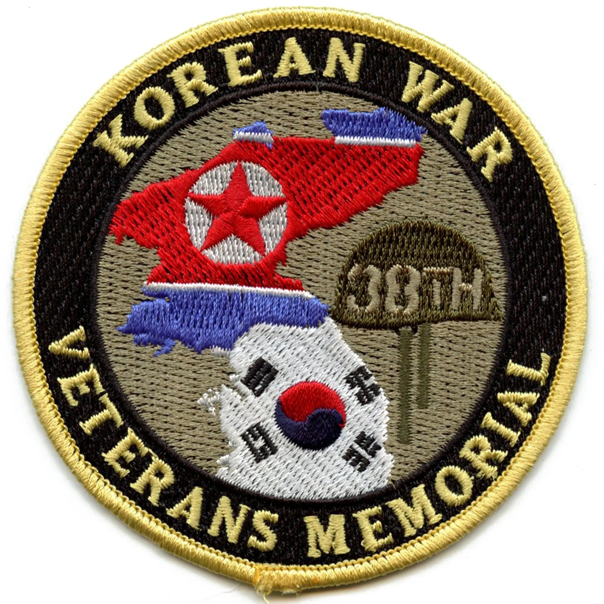 Patch commémoratif des vétérans de la guerre de Corée 38e Nations Unies brodé thermocollant