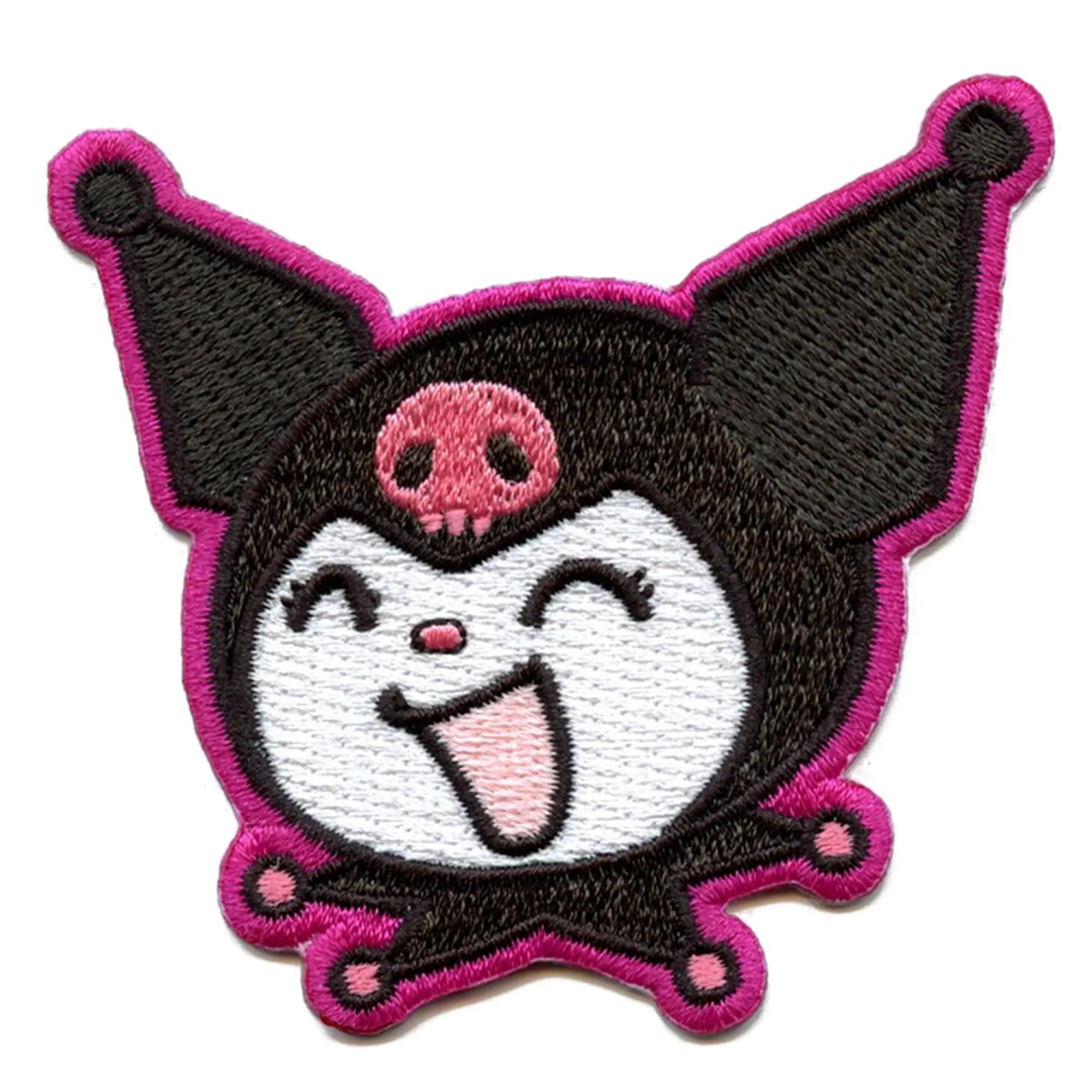 Kuromi Laughing Face Patch Hello Kitty Cartoon Embroidered Iron On kuromi-laughing-face-patch-hello-kitty-cartoon-embroidered-iron-on