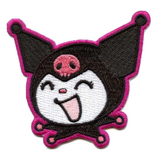 Kuromi Laughing Face Patch Hello Kitty Cartoon Embroidered Iron On