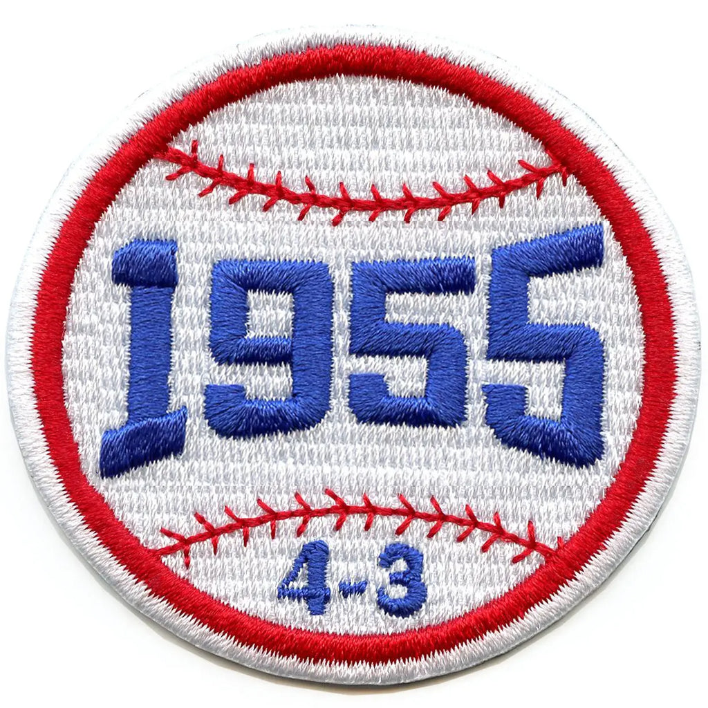 LA 1955 Baseball Patch Series Score 4-3 Embroidered Iron-On