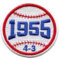 LA 1955 Baseball Patch Series Score 4-3 Embroidered Iron-On