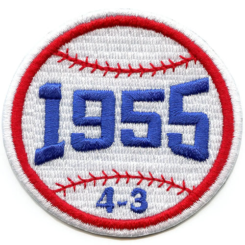 LA 1955 Baseball Patch Series Score 4-3 Embroidered Iron-On