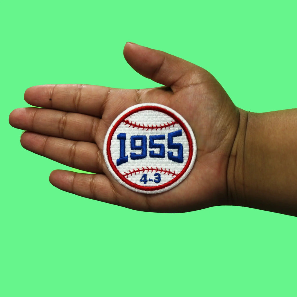 LA 1955 Baseball Patch Series Score 4-3 Embroidered Iron-On