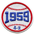 LA 1959 Baseball Patch Series Score 4-2 Embroidered Iron-On