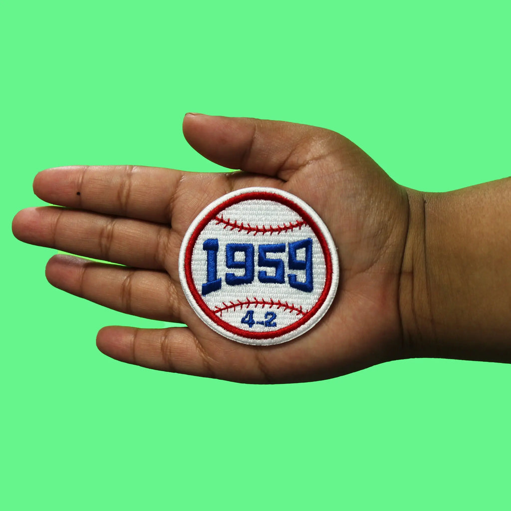 LA 1959 Baseball Patch Series Score 4-2 Embroidered Iron-On