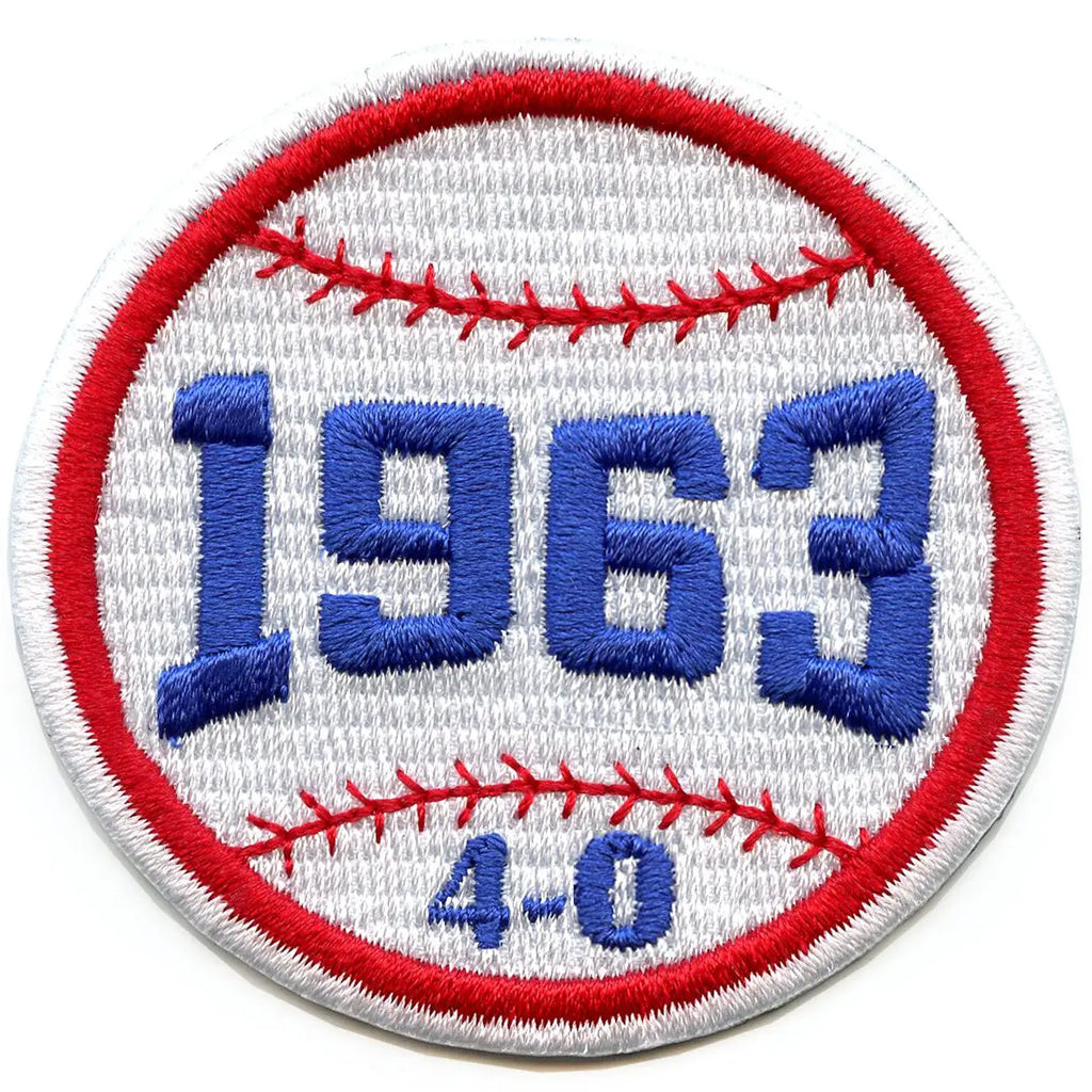 LA 1963 Baseball Patch Series Score 4-0 Embroidered Iron-On