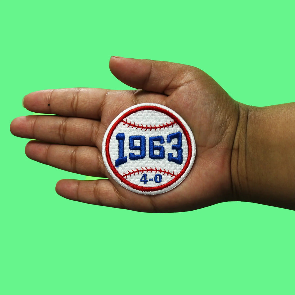 LA 1963 Baseball Patch Series Score 4-0 Embroidered Iron-On