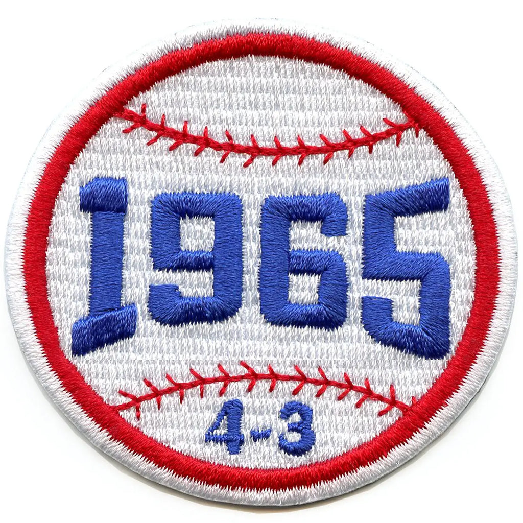 LA 1965 Baseball Patch Series Score 4-3 Embroidered Iron-On