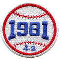 LA 1981 Baseball Patch Series Score 4-2 Embroidered Iron-On