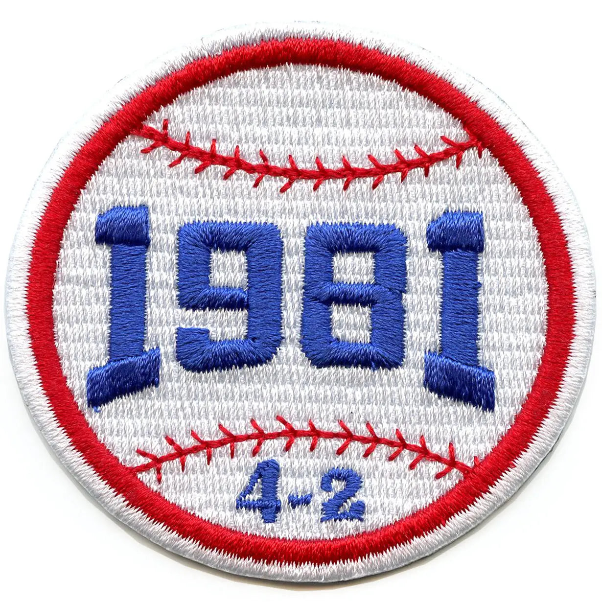 LA 1981 Baseball Patch Series Score 4-2 Embroidered Iron-On