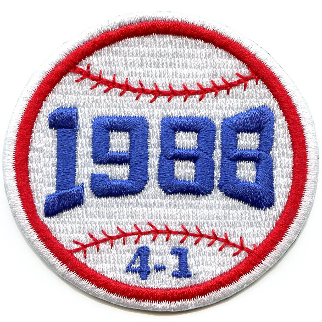 LA 1988 Baseball Patch Series Score 4-1 Embroidered Iron-On