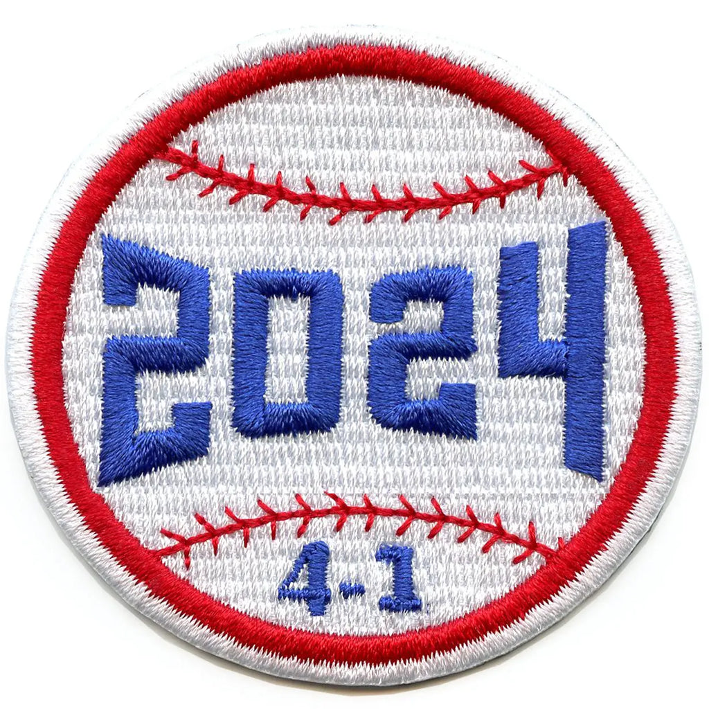 LA 2024 Baseball Patch Series Score 4-1 Embroidered Iron-On