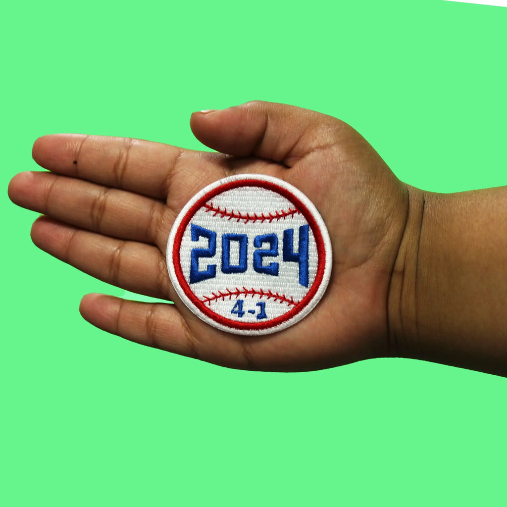 LA 2024 Baseball Patch Series Score 4-1 Embroidered Iron-On