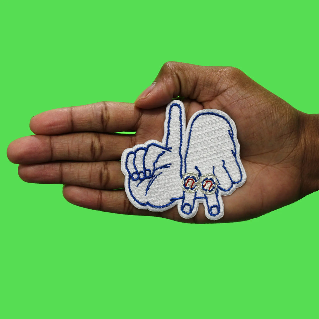 LA Back to Back Champions Patch Ring Hand Sign Embroidered Iron On