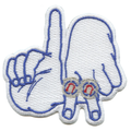 LA Back to Back Champions Patch Ring Hand Sign Embroidered Iron On