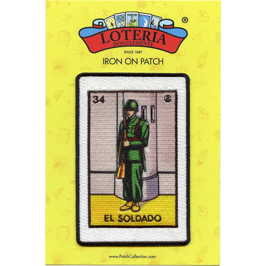 El Soldado 34  Patch Mexican Loteria Card Sublimated Embroidery Iron On