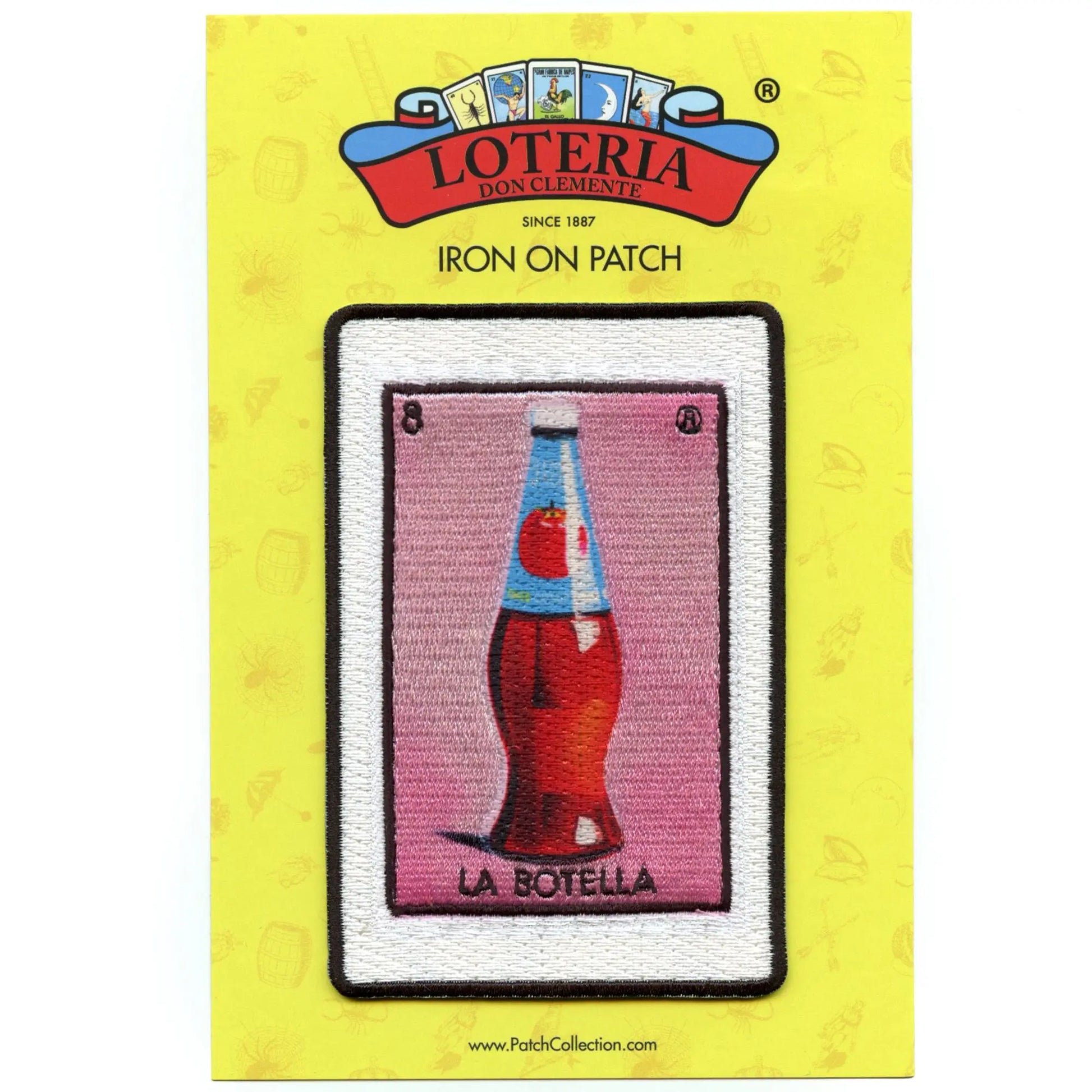 La Botella 8 Patch Mexican Loteria Card Sublimated Embroidery Iron On