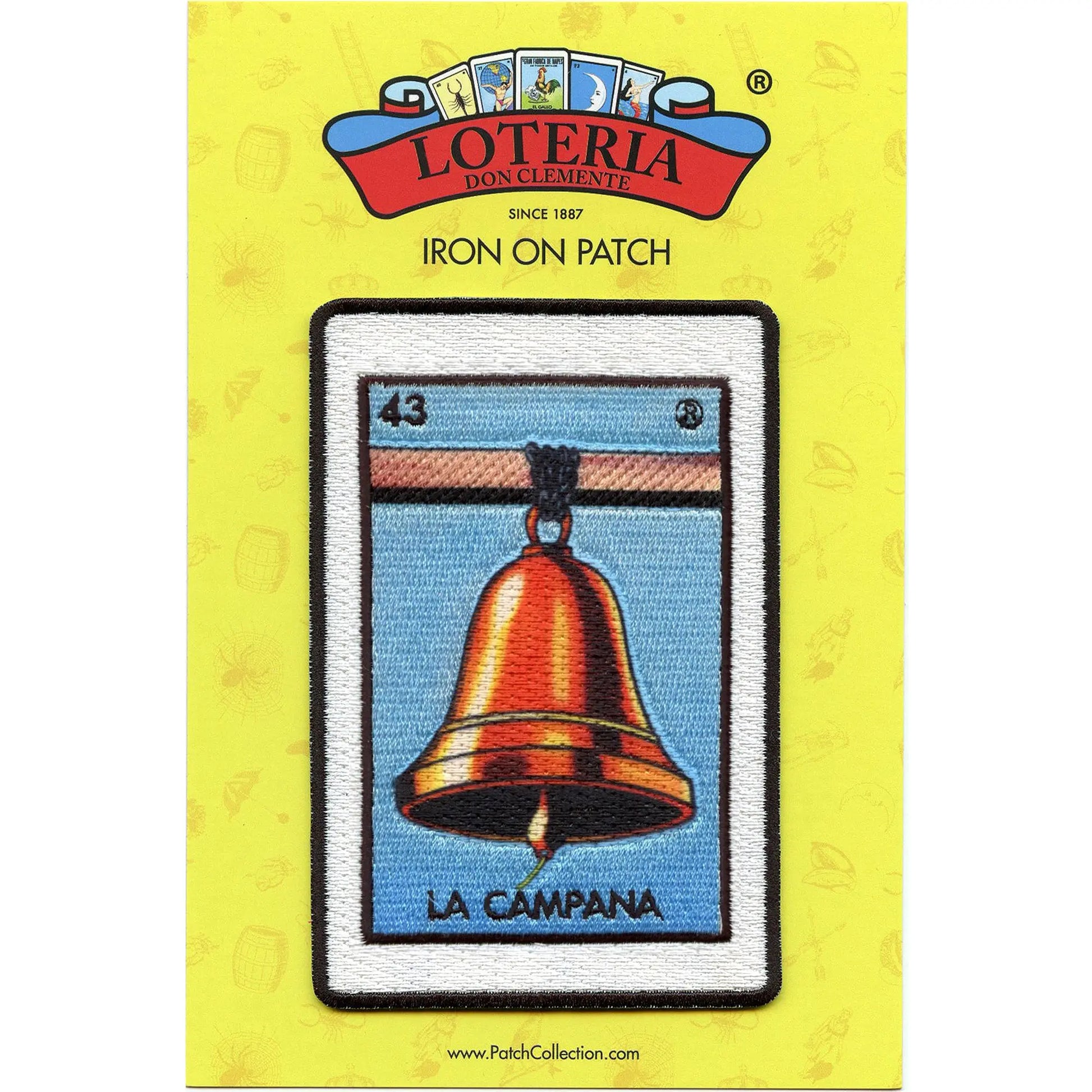 La Campana 43 Patch Mexican Loteria Card Sublimated Embroidery Iron On