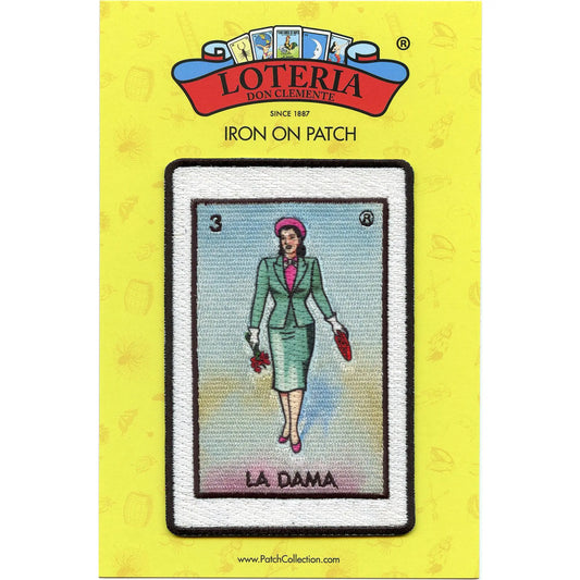 La Dama 3 Patch Mexican Loteria Card Sublimated Embroidery Iron On