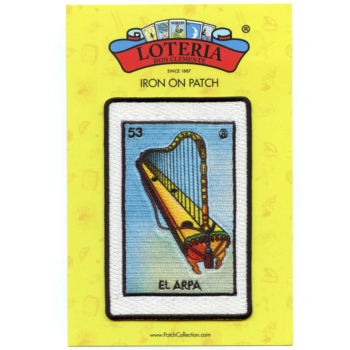 El Arpa 53 Patch Harp Mexican Loteria Card Sublimated Embroidery Iron ...