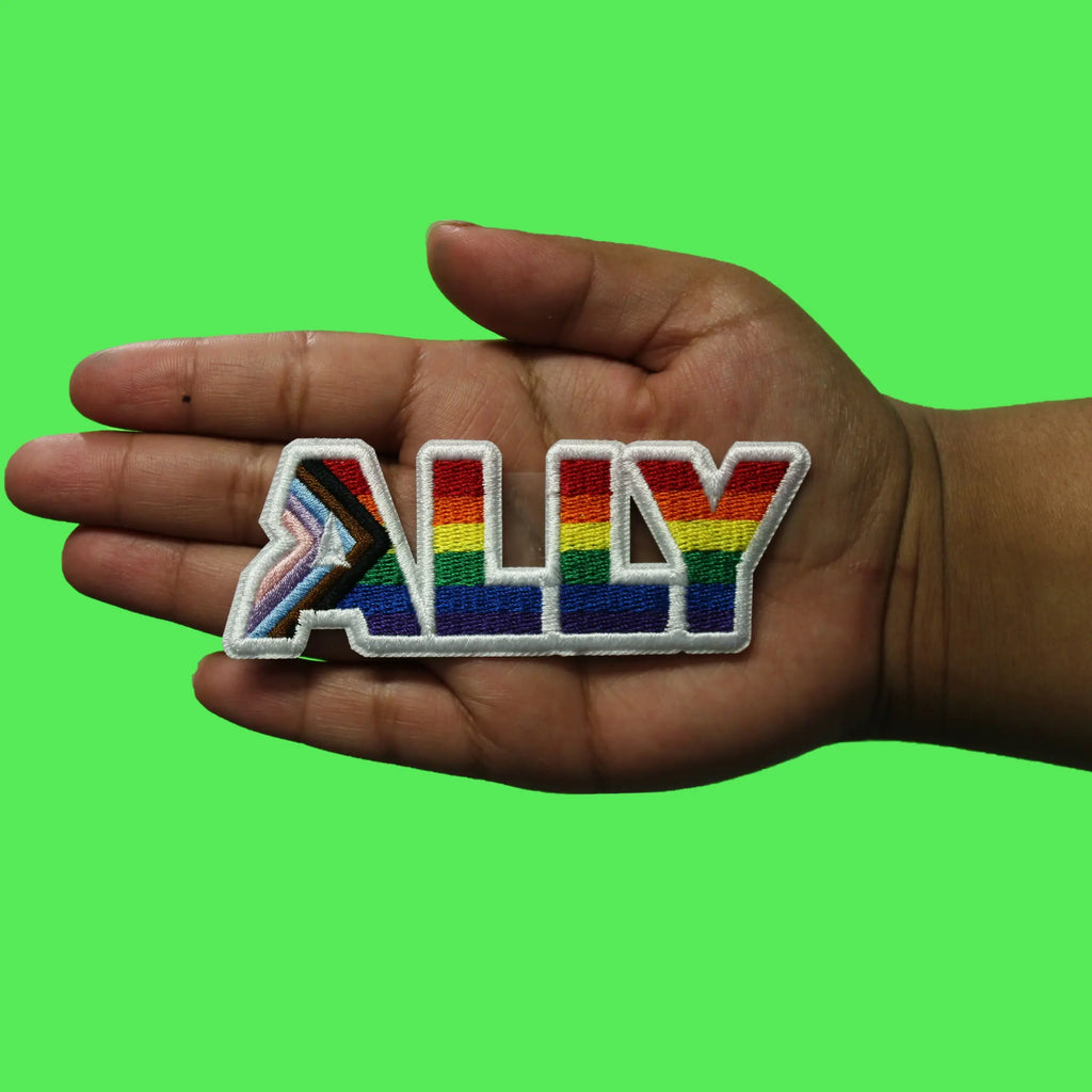LGBTQ+ Ally Pride Script Patch Community Support Embroidered Iron On