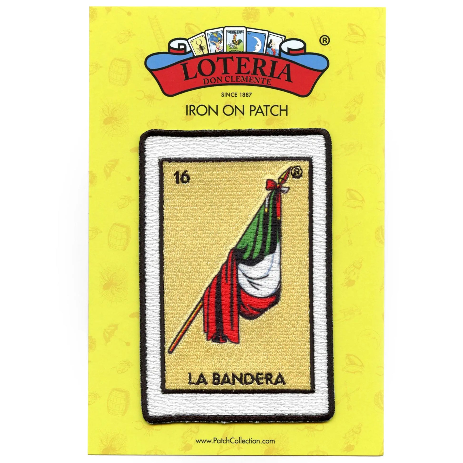 La Bandera 16 Patch Flag Mexican Loteria Card Sublimated Embroidery Iron On