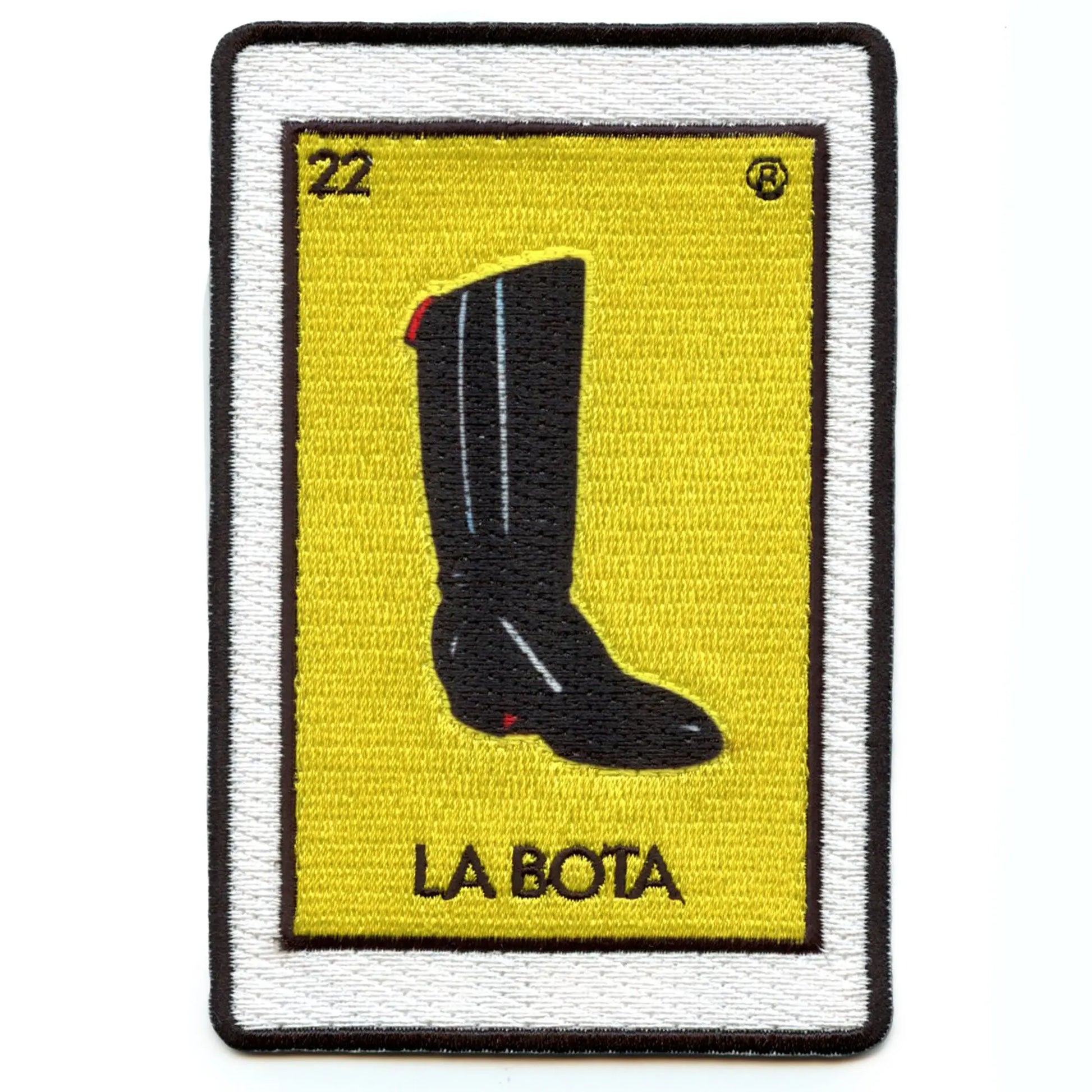 La Bota 22 Patch Mexican Loteria Card Sublimated Embroidery Iron On