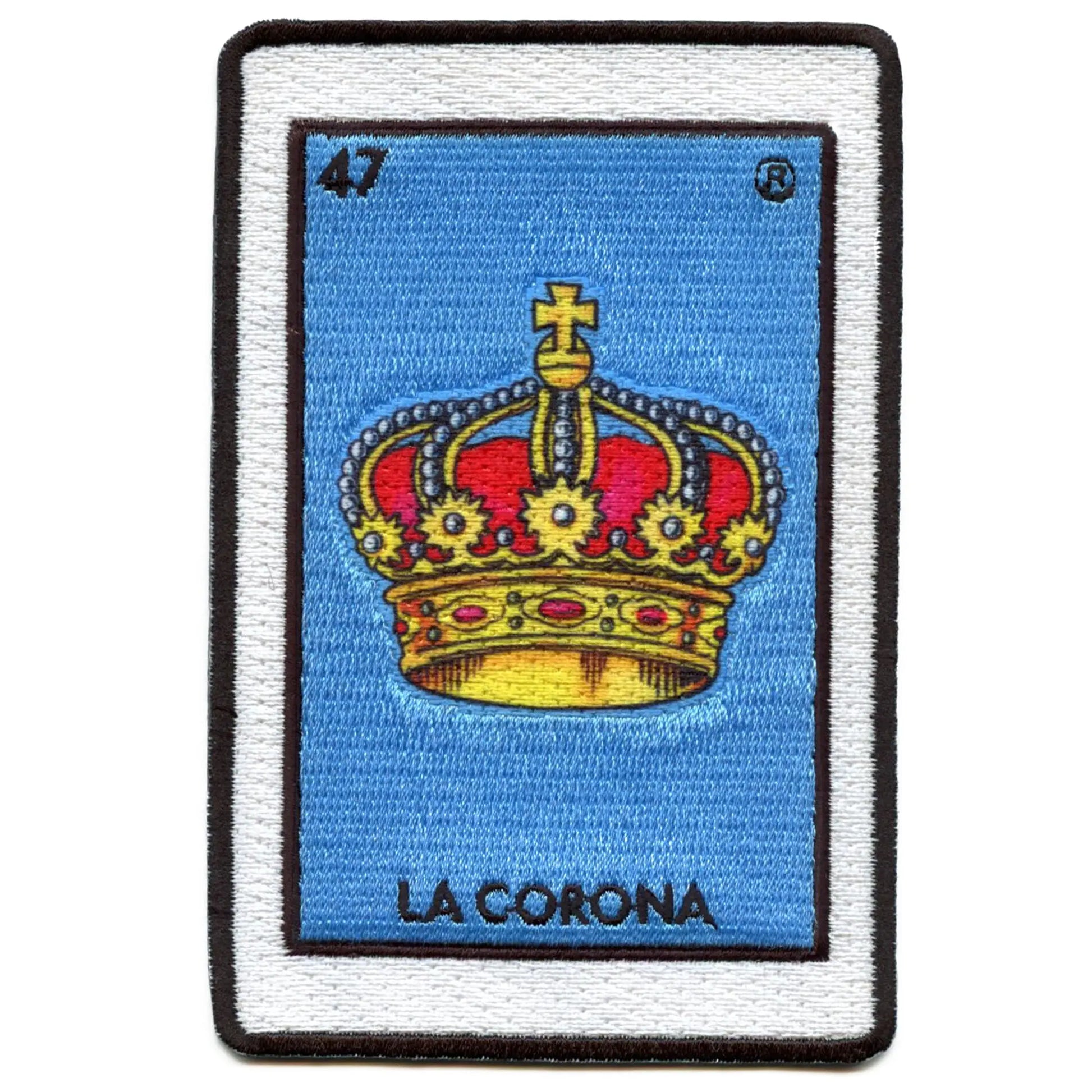La Corona 47 Patch Mexican Loteria Card Sublimated Embroidery Iron On