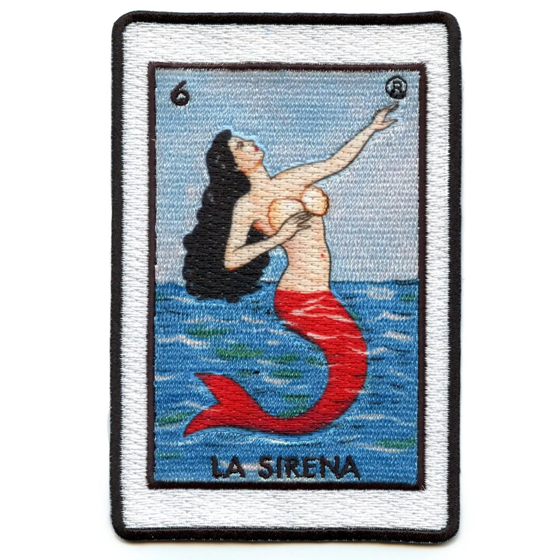 La Sirena 6 Patch Mexican Loteria Card Sublimated Embroidery Iron On