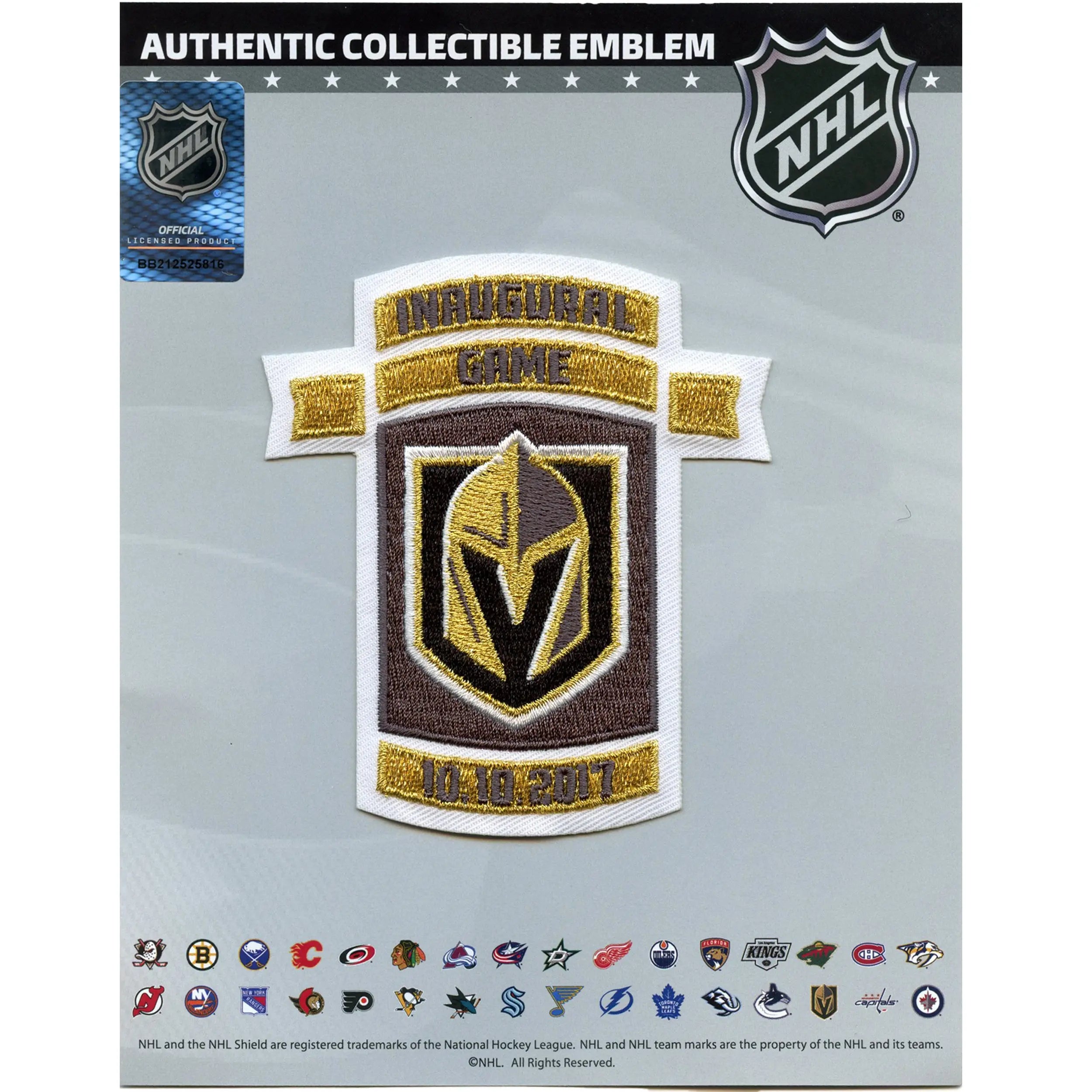 Las Vegas Golden Knights Inaugural Game NHL Jersey Patch 2017
