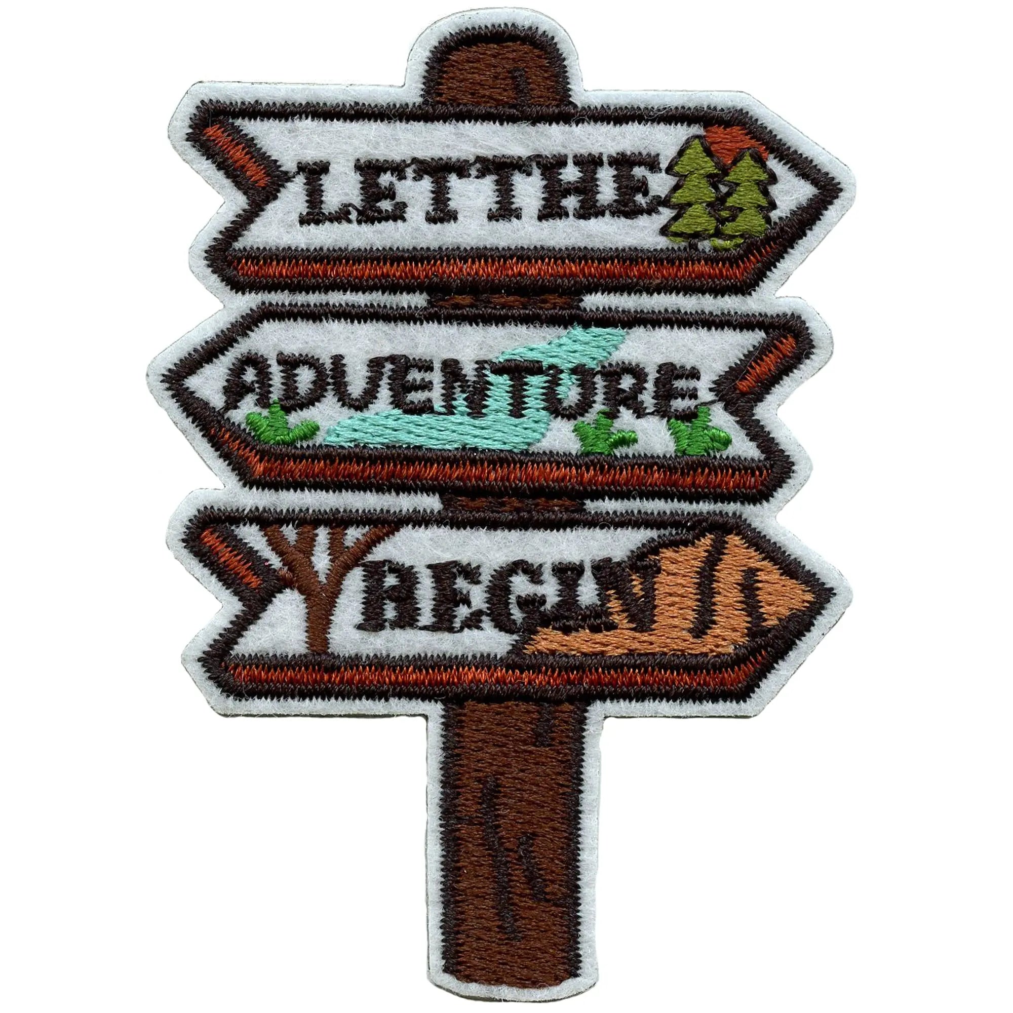 Let the Adventure Begin Patch Mountains Nature Hiking Embroidered Iron On
