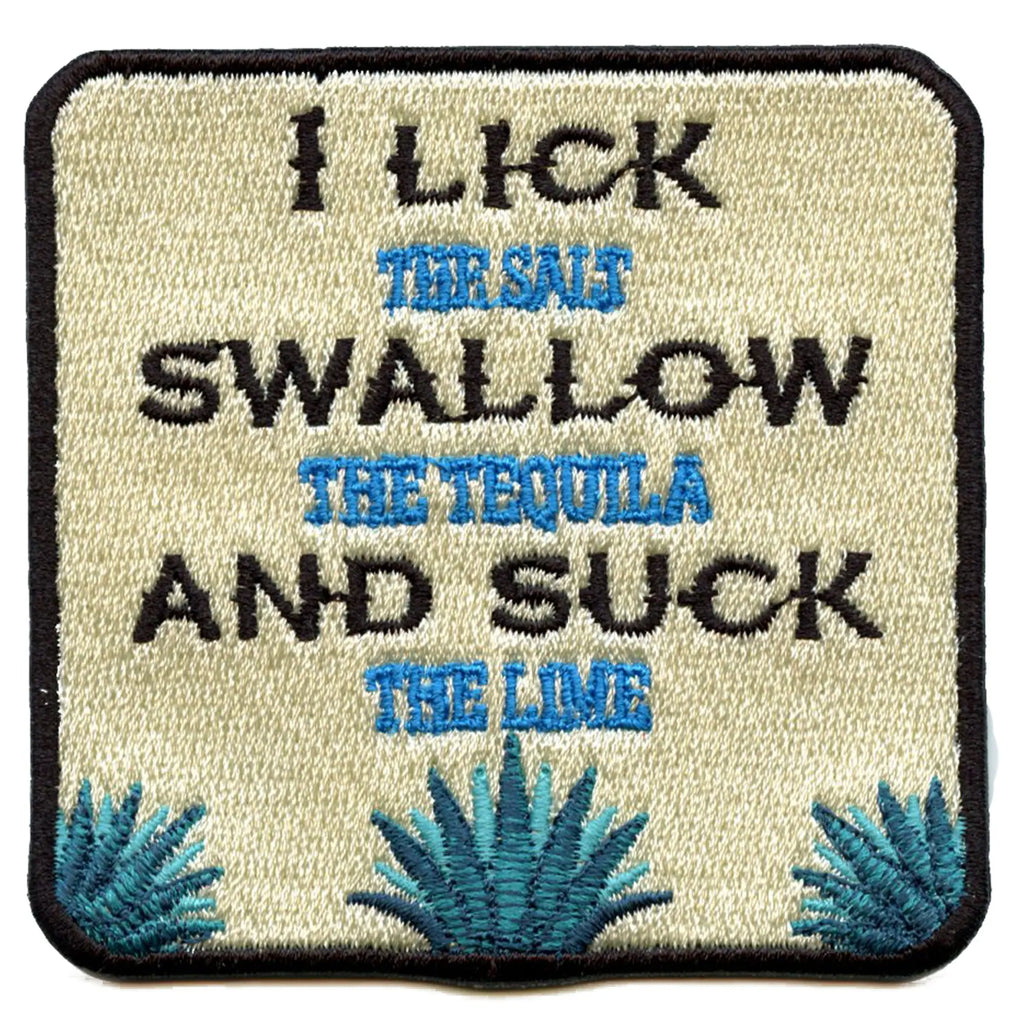 Patch brodé Lick The Salt Swallow Tequila Lime à repasser