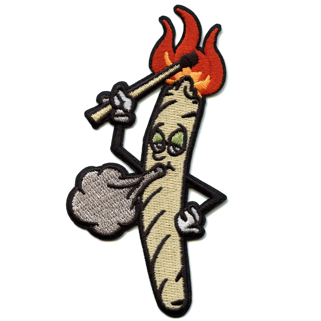Patch Lit Blunt Marijuana Allumette d'allumage brodée thermocollante