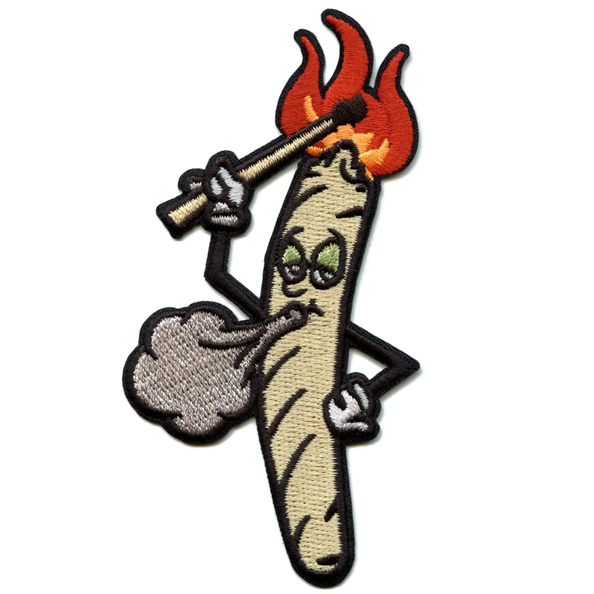 Patch Lit Blunt Marijuana Allumette d'allumage brodée thermocollante
