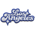 Los Angeles Sparkle Script Patch White/Blue Baseball Sports Embroidered Iron On