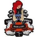 Loud Pipes Save Lives Patch Motorcycle Biker Ride Embroidered Iron On