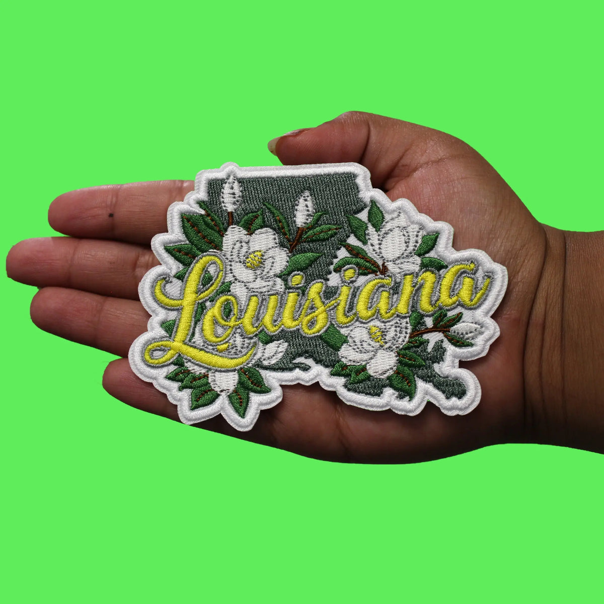 Louisiana Home Pride Patch Magnolia State Flower Embroidered Iron-On