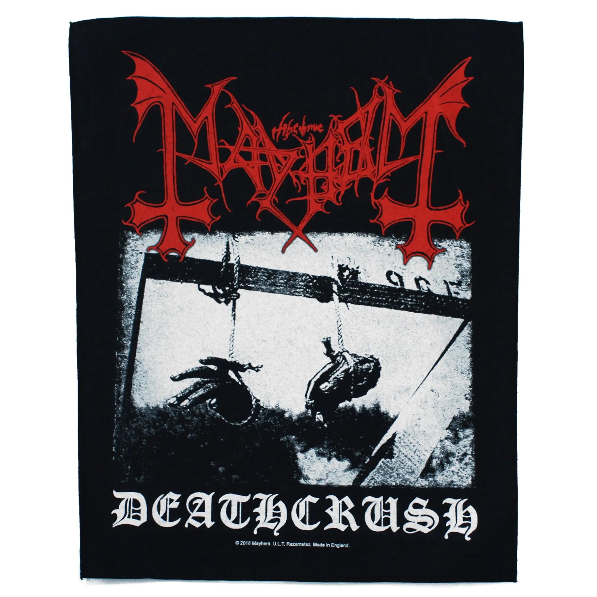 Mayhem Deathcrush Back Patch Death Black Metal XL DTG Printed Sew On