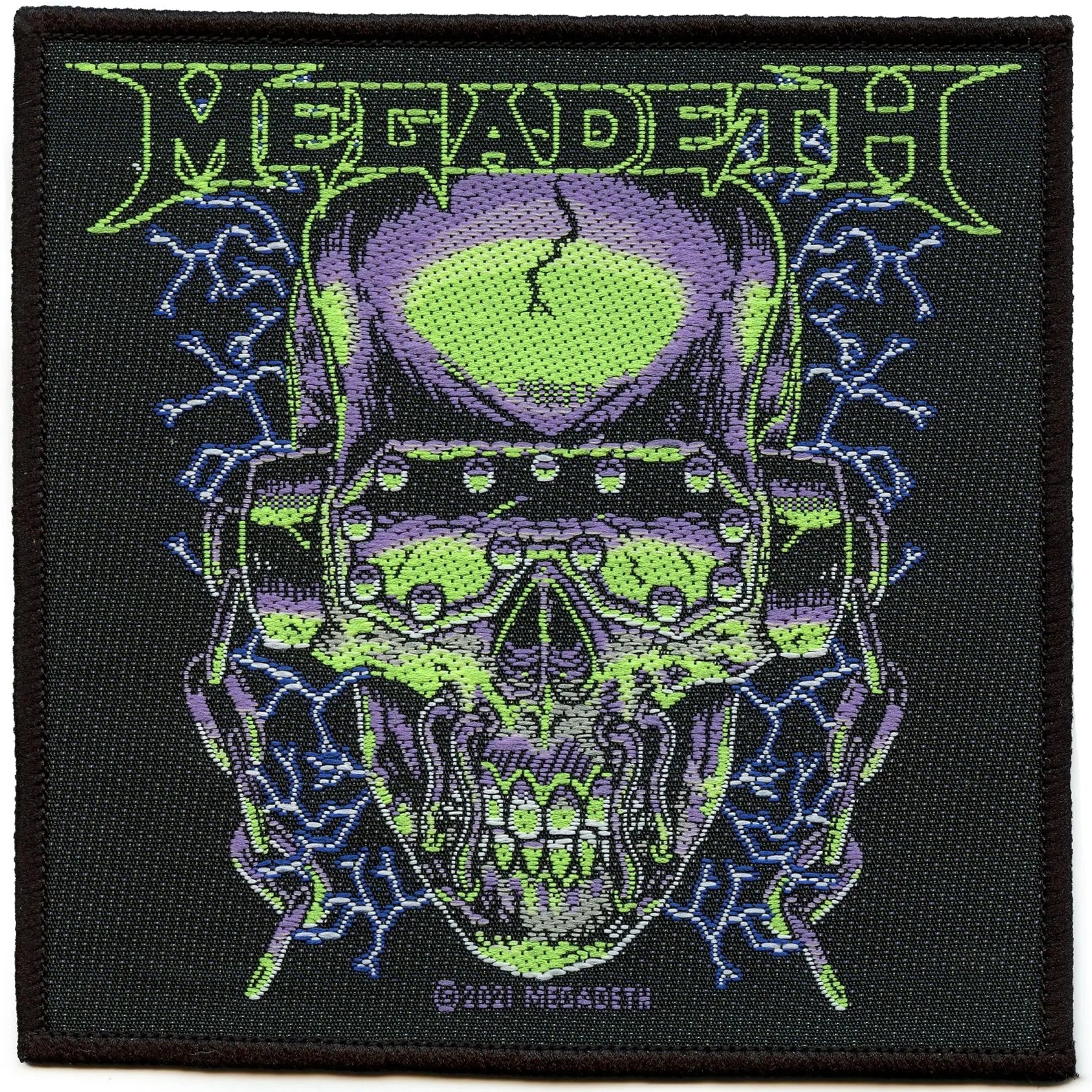 Megadeth Vic Rattlehead Neon Patch Heavy Metal Band Woven Sew On