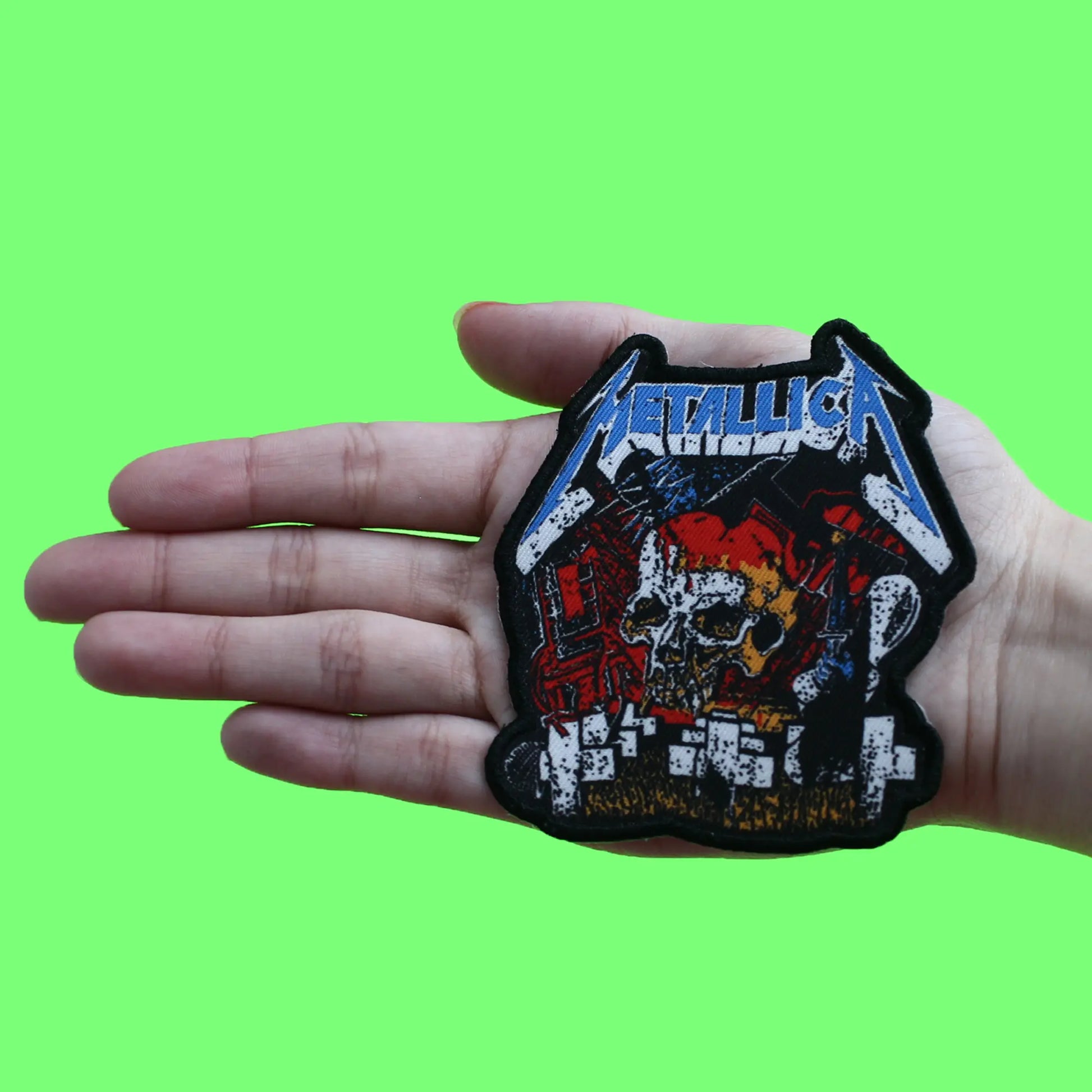 Metallica Master Of Puppets Patch Cemetery Skull Sublimated Iron On