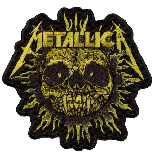 Metallica Mono Sun Skull Patch Heavy Metal Sublimation Embroidered Iron-On