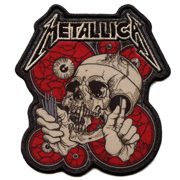 Metallica The Shortest Straw Patch Skull with Red Eyes Sublimated Embroidery Iron On