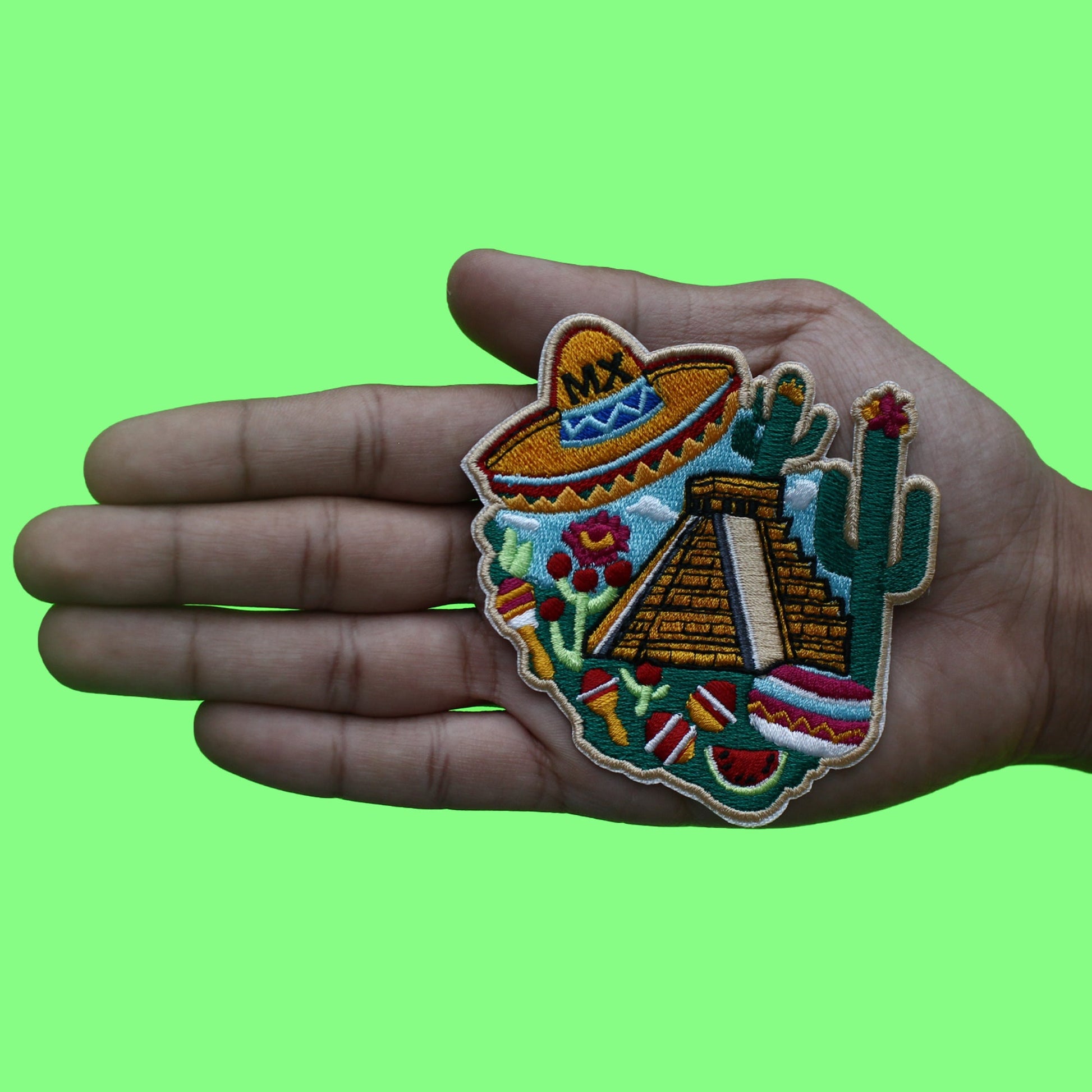 Mexico Culture Travel Patch Hispanic Mayan Aztec Embroidered Iron On
