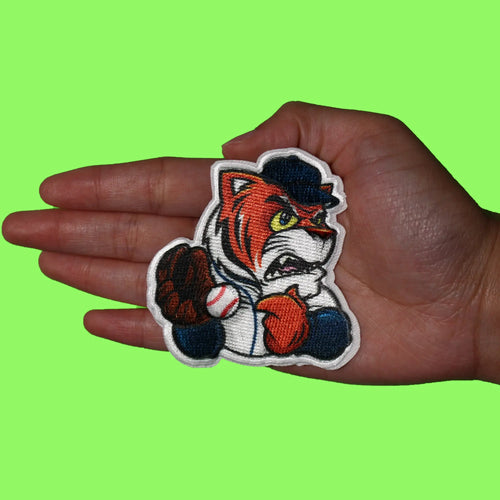 Michigan Detroit Mascot PhotoPatch Baseball Cat Parody Embroidery Iron On