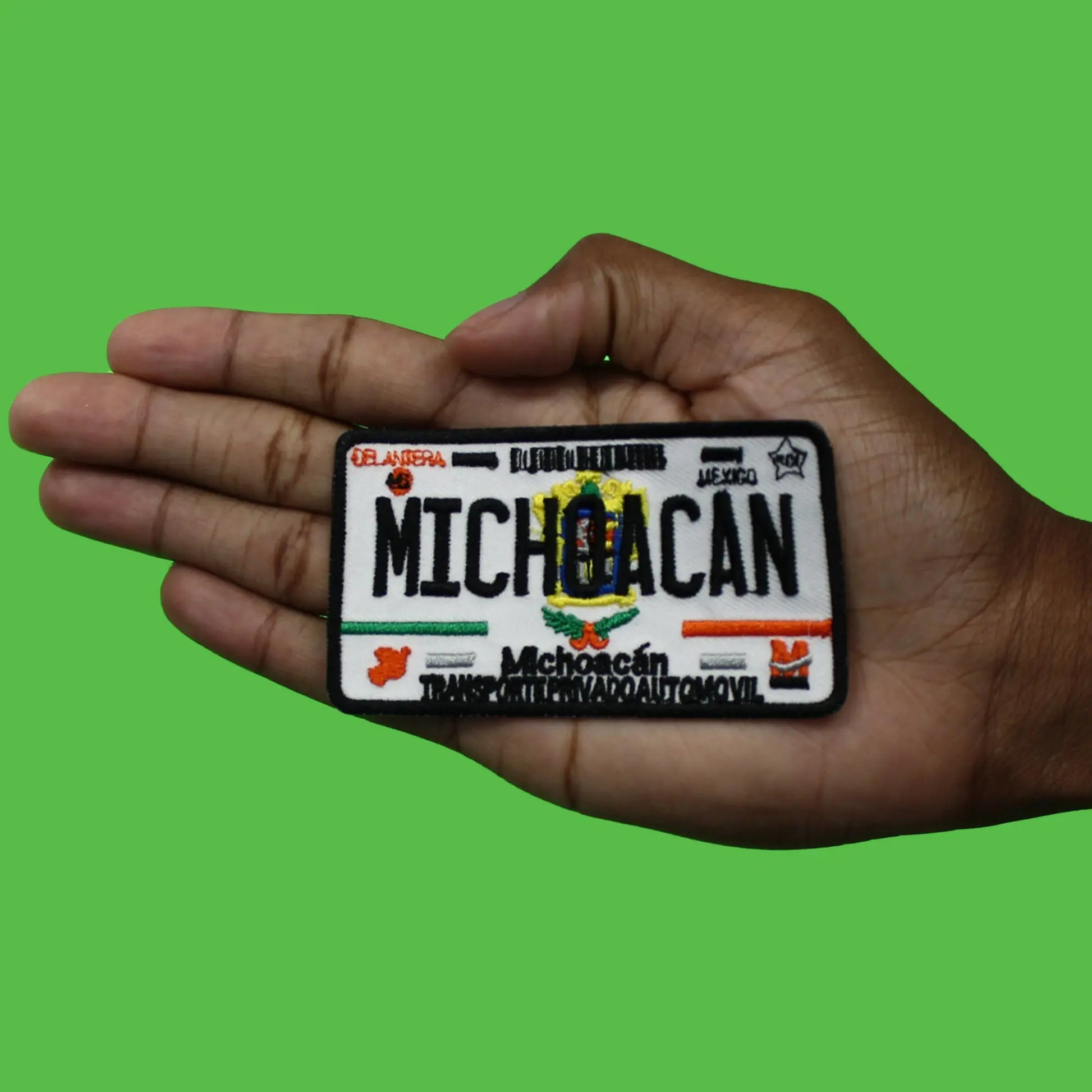 Michoacan License Plate Patch Fun Mexico Travel Embroidered Iron On