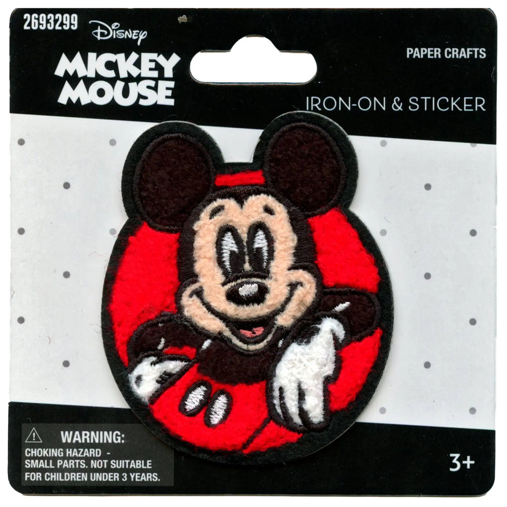 Mickey Mouse Red Patch Disney Animated Cartoon Chenille Iron On