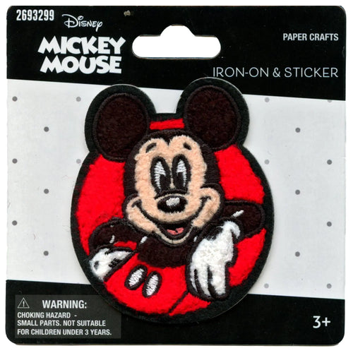 Mickey Mouse Red Patch Disney Animated Cartoon Chenille Iron On