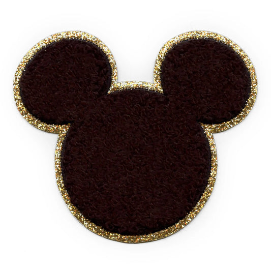 Mickey Mouse Head Patch Gold Disney Clubhouse Cartoon Chenille Iron On