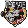 Mickey & Minnie Mouse Love Heart Patch Disney Animated Cartoon Embroidered Iron On