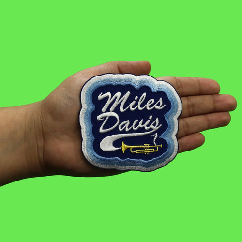Miles Davis Blues Wavy Patch Grove Trumpet Waves Embroidered Iron On